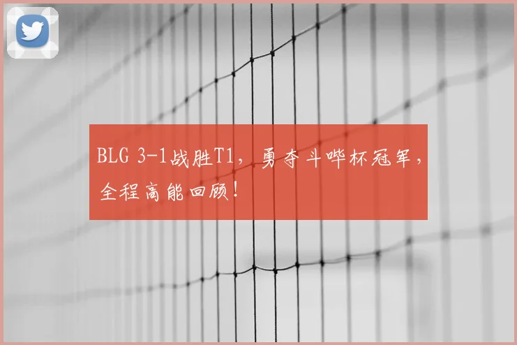 BLG 3-1战胜T1，勇夺斗哔杯冠军，全程高能回顾！